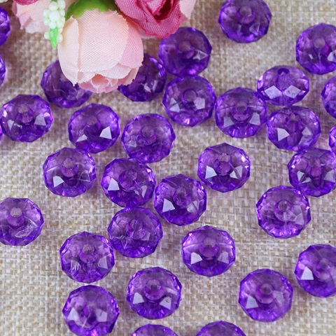 500g (2600Pcs) Rondelle Faceted Arylic Loose Bead 8mm Purple - Click Image to Close