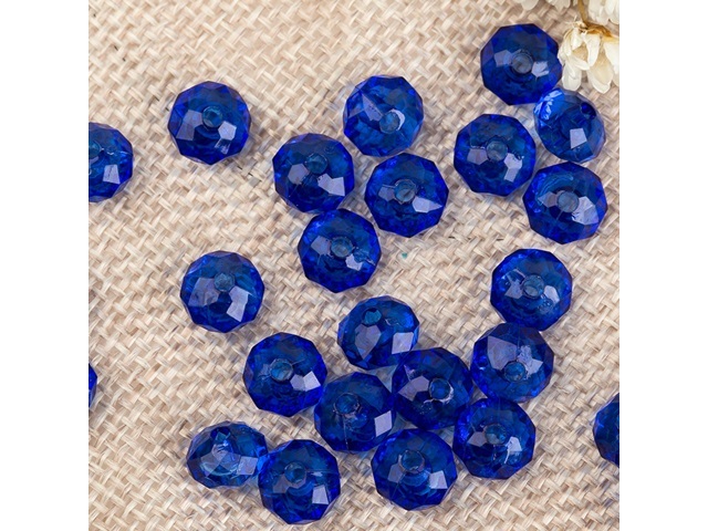 500g (2600Pcs) Rondelle Faceted Arylic Loose Bead 8mm Blue - Click Image to Close