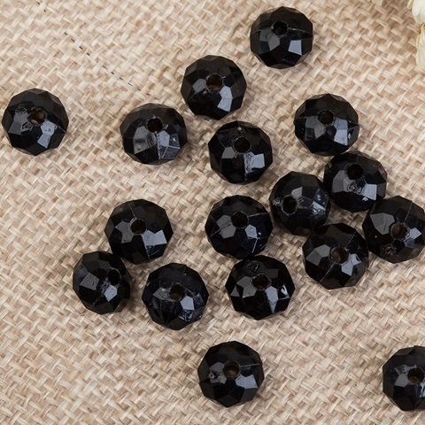 500g (2600Pcs) Rondelle Faceted Arylic Loose Bead 8mm Black - Click Image to Close