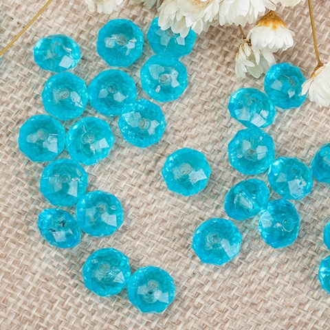 500g (2600Pcs) Rondelle Faceted Arylic Loose Bead 8mm Blue - Click Image to Close
