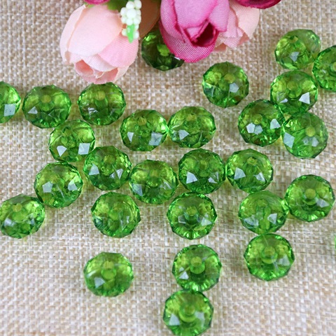 500g (2600Pcs) Rondelle Faceted Arylic Loose Bead 8mm Green - Click Image to Close