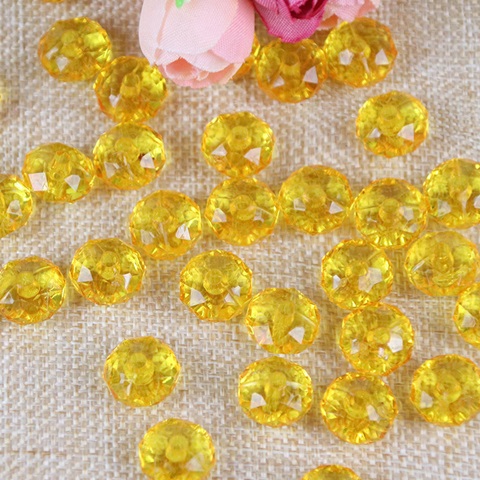 500g (2600Pcs) Rondelle Faceted Arylic Loose Bead 8mm Yellow - Click Image to Close