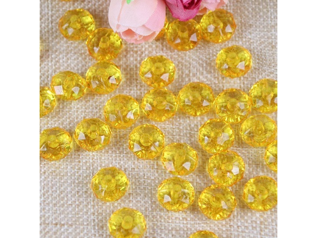 500g (2600Pcs) Rondelle Faceted Arylic Loose Bead 8mm Yellow - Click Image to Close