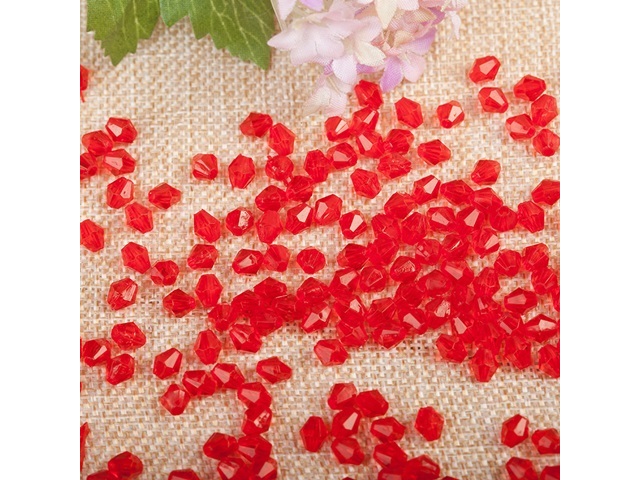 500g (3800Pcs) Bicone Beads Arylic Loose Bead 8mm Red
