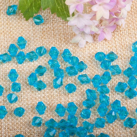 500g (3800Pcs) Bicone Beads Arylic Loose Bead 8mm Blue - Click Image to Close
