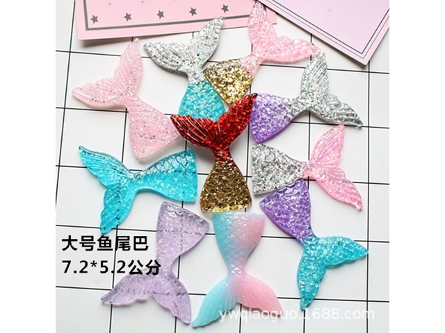10Pcs Mermaid Tail Flatback Beads DIY Craft Decoration 75mm 10Pcs Mermaid Tail Flatback Beads DIY Craft Decoration 75mm