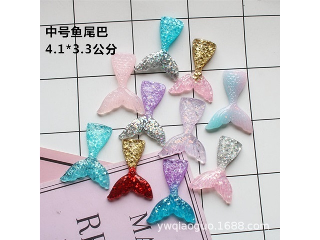 30Pcs Mermaid Tail Flatback Beads DIY Craft Decoration 45mm 30Pcs Mermaid Tail Flatback Beads DIY Craft Decoration 45mm