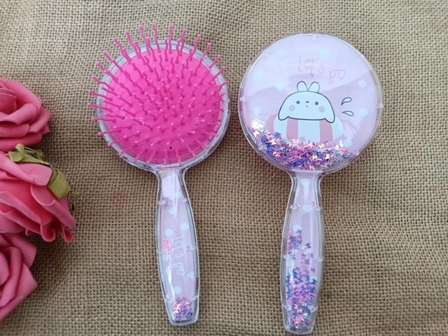 6Pcs Round Confetti Hair Comb Scalp Massager Brush Combs Styling - Click Image to Close