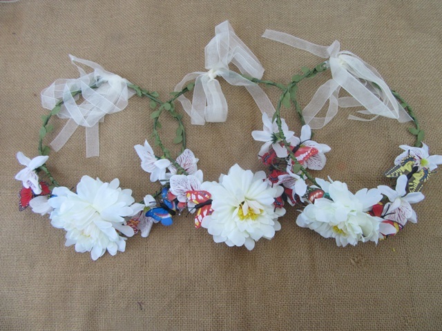 12Pcs Dasiy Floral Headpiece Hair Garland Wreath Flower