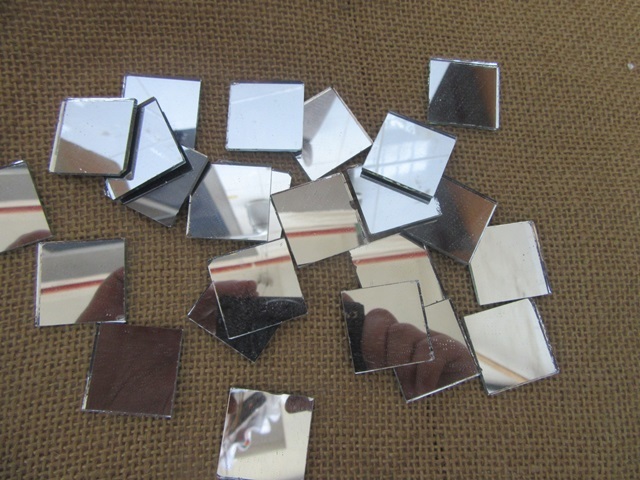 10Pkt x 25Pc Modern Glass Mirror Tiles Wall Art Home Decor 25mm - Click Image to Close