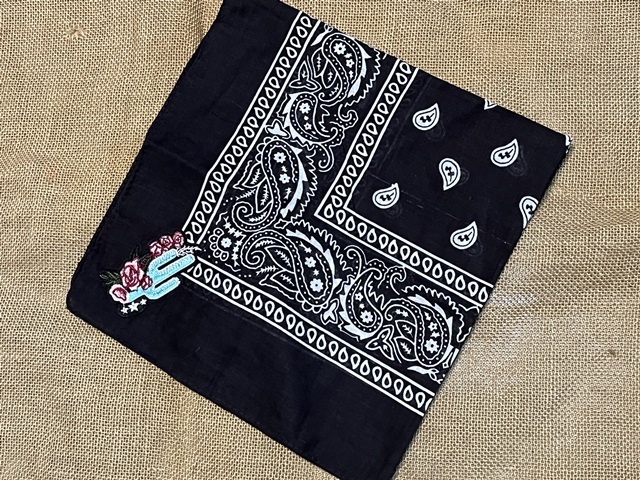 12Pcs Embroidery Black Cotton Face Mask Bandana Kerchief Scarf H 12Pcs Embroidery Black Cotton Face Mask Bandana Kerchief Scarf H