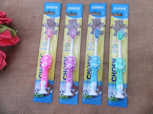 12 Bear Clean Morning Toothbrushes for Kids Mixed Color - Click Image to Close