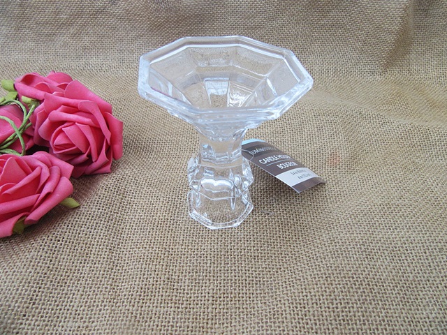 24Pcs Clear Glass Candle Holder Center Pieces Wedding Home - Click Image to Close