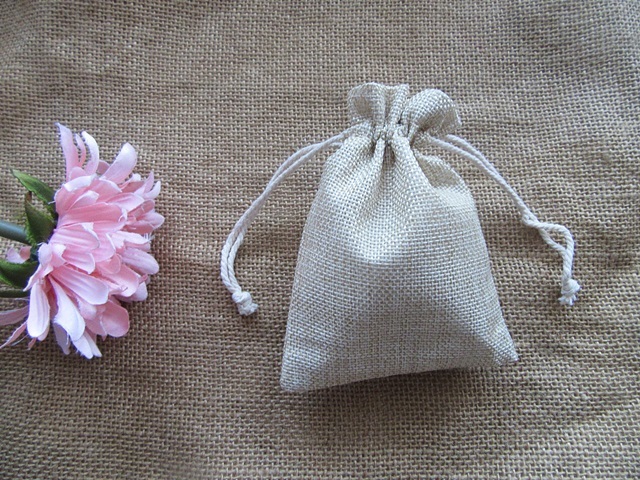 50 Plain Hemp Drawstring Jewelry Gift Pouches 13x9.5cm