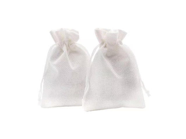 (image for) 50 Plain White Hemp Drawstring Jewelry Gift Pouches 13.5x9.5cm