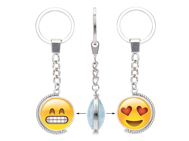 6Pcs Smile Face Emoji Etc Keyrings Key Ring Key Chain