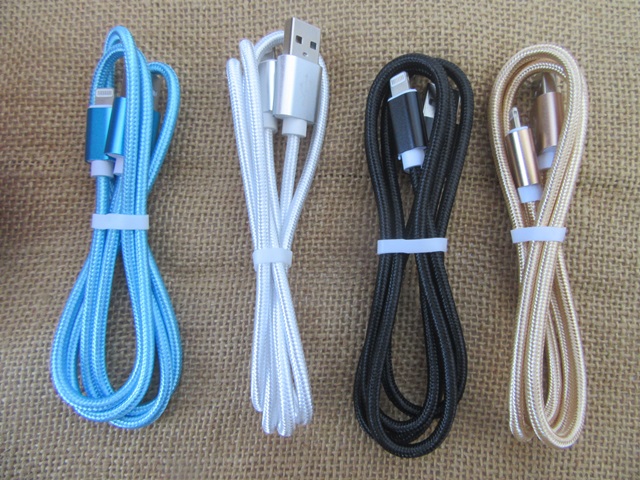 4Pcs iPhone Flat Noodle USB Sync Data Charger Cable 1M Mobile Ac - Click Image to Close