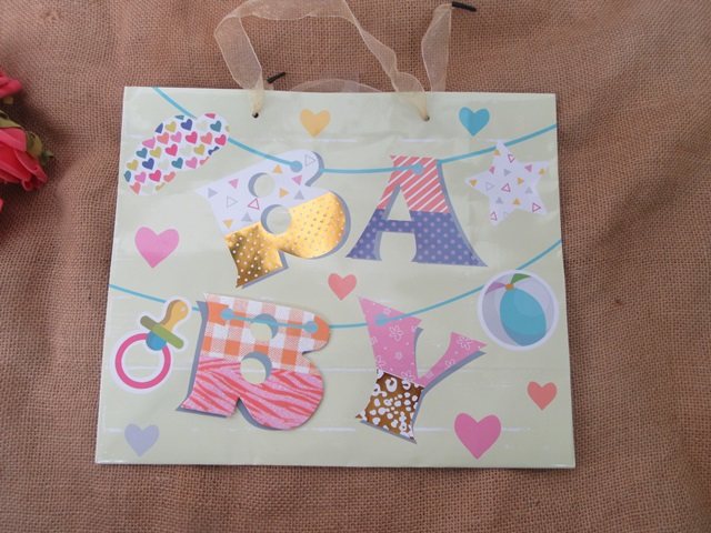 12Pcs New Paper Gift Bag Baby Shower Gift Bag 25x30x13cm - Click Image to Close
