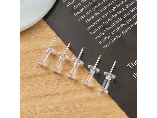 6Packs x 120Pcs Clear Push Pins Notice Cork Board Office Wholesa