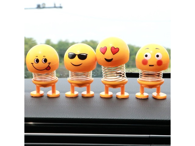 12X Car Decoration Creative Desktop Spring Shake Head Emoji - Click Image to Close