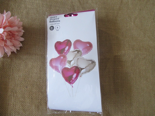 4Packs x 6Pcs Heart Shaped Balloons Party Wedding Favors - Click Image to Close