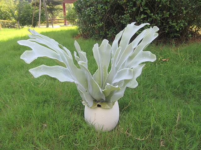 1Pc Artificial Staghorn Fern In Pot Home Garden D?cor - Click Image to Close