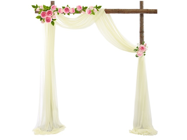 1Pc Ivory Wedding Arch Chiffon Backdrop Curtain Drapes - Click Image to Close