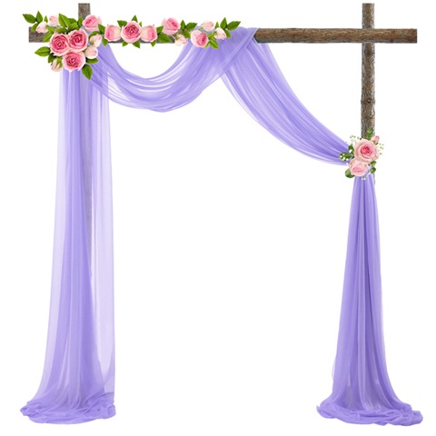 1Pc Lavender Wedding Arch Chiffon Backdrop Curtain Drapes - Click Image to Close