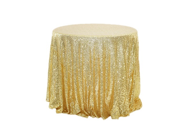 1Pc Golden Sequin Table Cloth Cover Backdrop Wedding Party - Click Image to Close