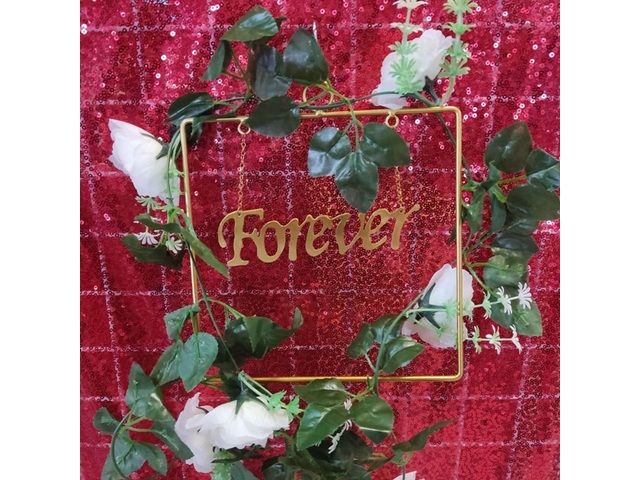 4Pcs Hanging Hoop Letter "Forever" Floral Wreath Wedding Party 4Pcs Hanging Hoop Letter "Forever" Floral Wreath Wedding Party