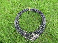 12Pcs Black Leather Strings With Connector For Necklace 52cm