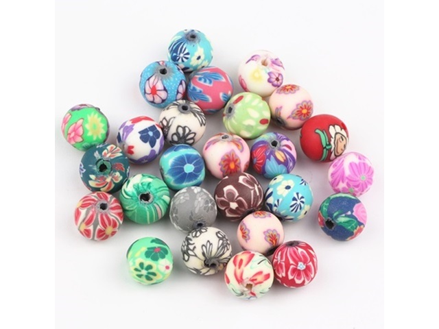 200 Fancy 12mm Polymer Clay Beads Finding Mixed