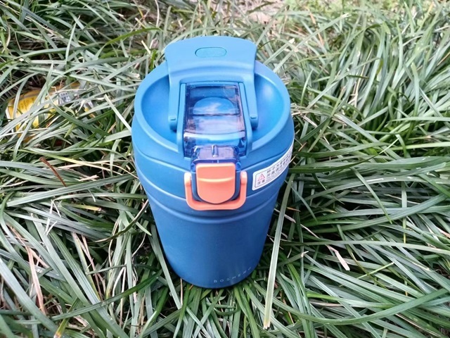 1Pc Blue Coffee Mug Drinking Cup Stainless Steel with Lid