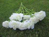 6Pcs Carnation Artificial Flower Home Decoration - White