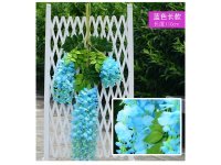 12Pc Blue Artificial Silk Hanging Flower Garland Vine Wisteria