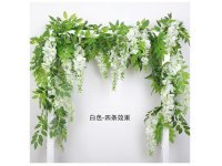 1Pc White Hanging Begonia Ivy Leaf Garland Wedding Flower Arch