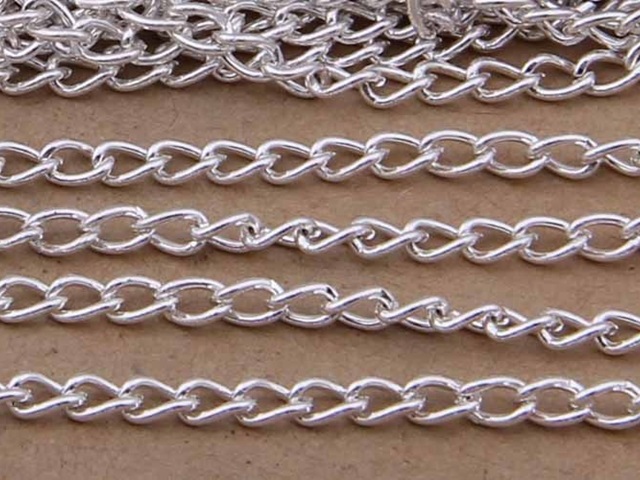 100Meter Silver Color Thin Cable Link Chain Jewelry Finding 2mm
