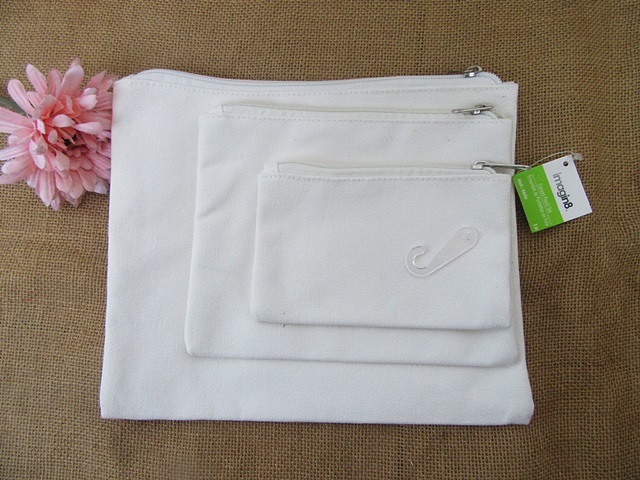 3Sets 3in1 Creative DIY Plain Canvas Pen & Pencil Bag 3 Sizes 3Sets 3in1 Creative DIY Plain Canvas Pen & Pencil Bag 3 Sizes