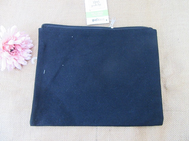 4Pcs Black Creative DIY Plain Canvas Pen & Pencil Bag Mixed