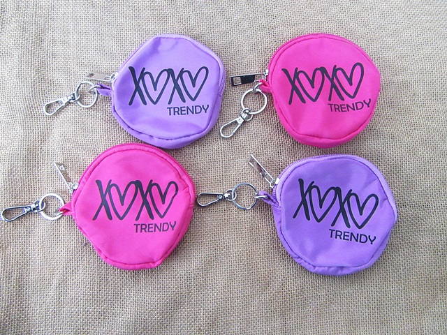 5Pcs Coin Purse Pouch with Key Ring Mini Carabiner Mixed - Click Image to Close