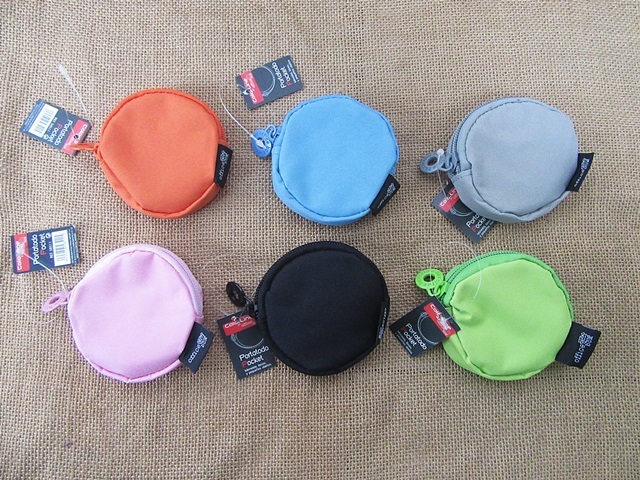 12Pcs Round Pocket Coin Bag Purse Wallet Mixed Color - Click Image to Close