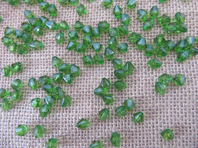 3700 Green Faceted Bicone Beads Jewellery Finding 8mm - Click Image to Close