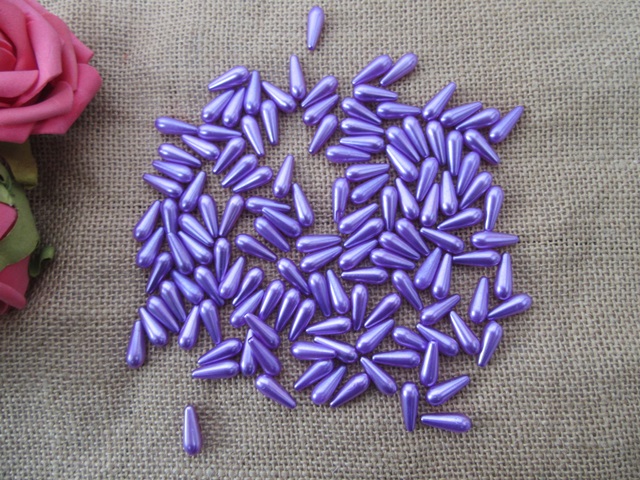 250g (615Pcs) Purple Teardrop Simulate Pearl Beads Loose Beads - Click Image to Close