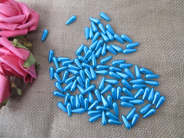 250g (615Pcs) Blue Teardrop Simulate Pearl Beads Loose Beads - Click Image to Close