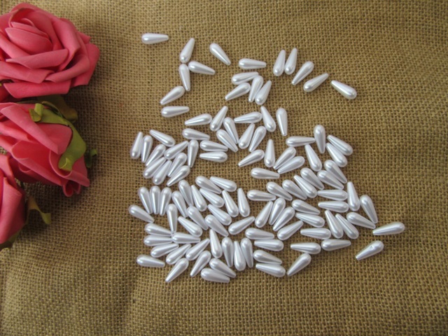 250g (615Pcs) White Teardrop Simulate Pearl Beads Loose Beads
