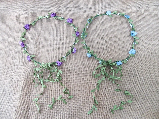 6Pcs Floral Forehead Garland Hair Band Headwear Wreath