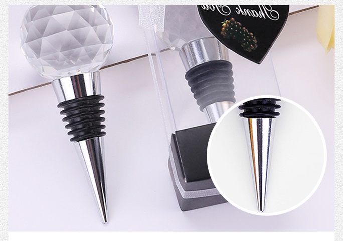 2x2Pcs Crystal Top Wine Stopper Bottle Stopper Wedding - Click Image to Close