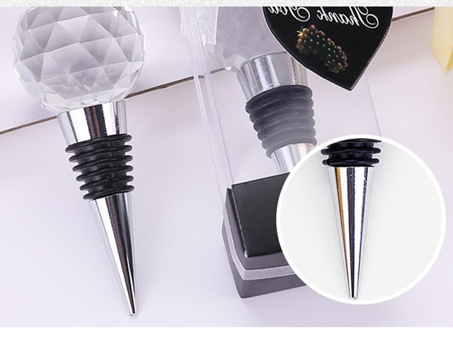2x2Pcs Crystal Top Wine Stopper Bottle Stopper Wedding