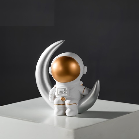 5x2Pcs Astronaut Figure Spaceman Statues Model Home Decor - Click Image to Close