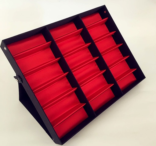 1X Black & Red Sunglasses Display Tray Case 18 Pairs Holder - Click Image to Close